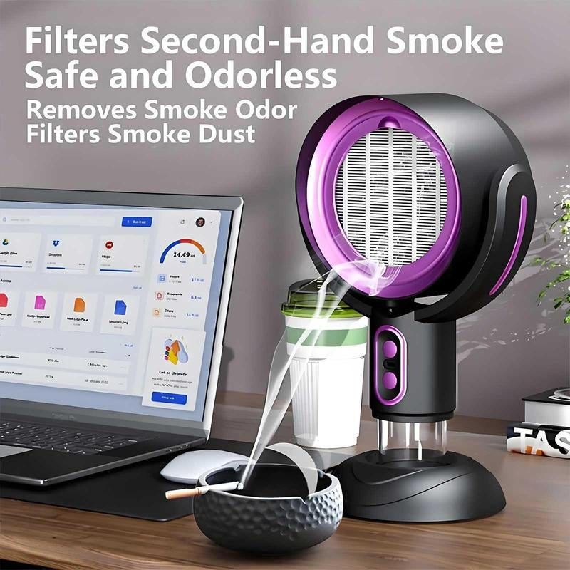 Portable Smoke Purifier Fan, USB Rechargeable Smoke Purifier Fan, Household Appliances for Home Kitchen Living Room Bedroom